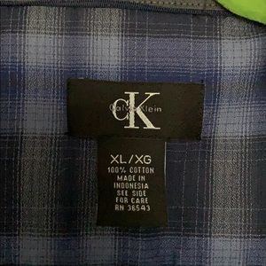 Calvin Klein blue plaid shirt